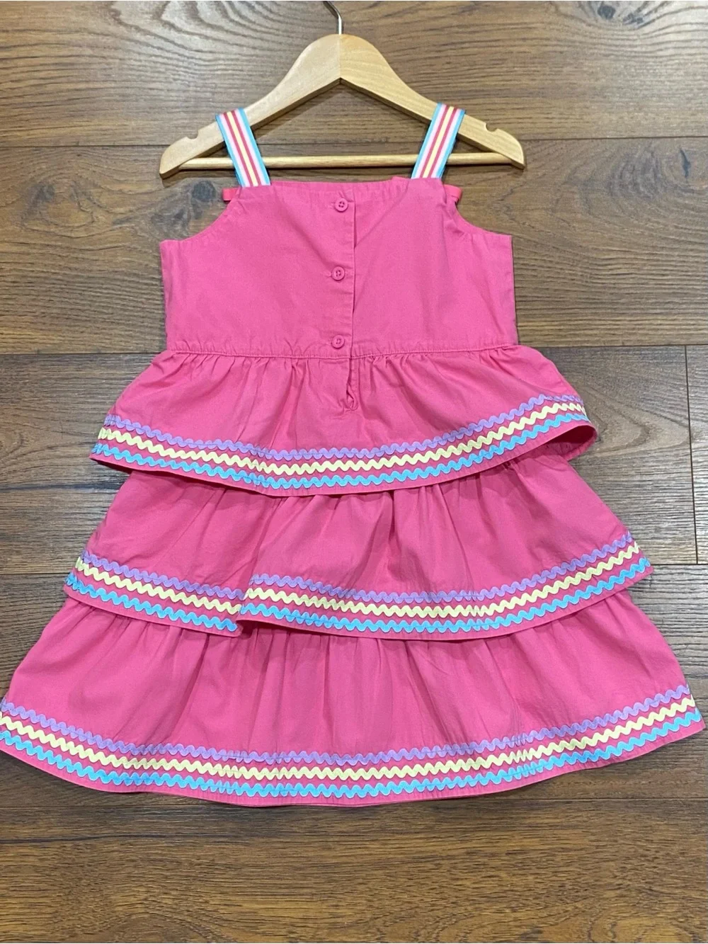 Gymboree Girls ‘Hello, Cupcake’ Pink Tiered Ric-Rac Sun Dress and Hair Clip 5T